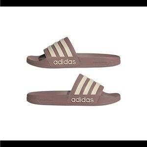 Adidas Taupe and Beige Slides